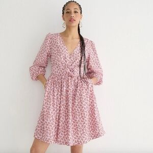 J.CREW V-neck cotton poplin mini dress in peony paisley, 14